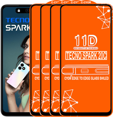 CYOR Edge To Edge Tempered Glass for TECNO SPARK 20C(Pack of 4)