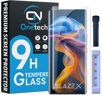 OneTech Edge To Edge Tempered Glass for Lava Blaze X 5G 9H Hardness, UV Advanced HD+ Screen Protector(Pack of 1)