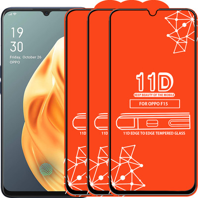 Roxel Edge To Edge Tempered Glass for Oppo F15(Pack of 3)