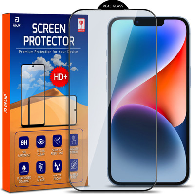 FAVJIP Edge To Edge Tempered Glass for Apple Iphone 14 5G, Apple Iphone 14 pro 5G, Apple Iphone 13 5G, Apple Iphone 13 Pro 5G, 2.5D Curved Self Adhesive Anti Static HD+ Screen Guard Protector with All in One Easy Installation Kit(Pack of 1)