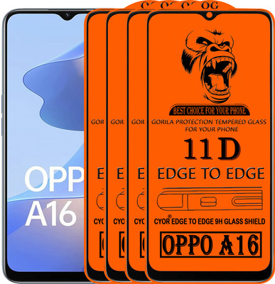 CYOR Edge To Edge Tempered Glass for OPPO A16(Pack of 4)