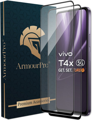 ArmourPro Edge To Edge Tempered Glass for Vivo T4x 5G, Vivo T4x(Pack of 2)