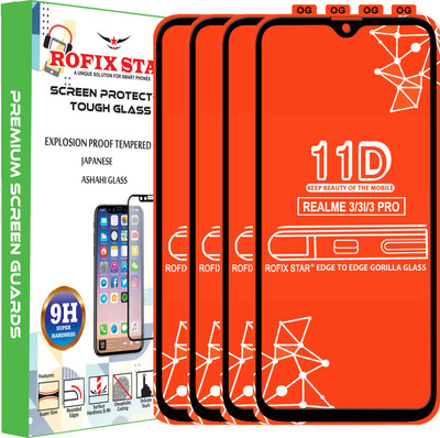 Rofix star Edge To Edge Tempered Glass for REALME 3 PRO(Pack of 4)