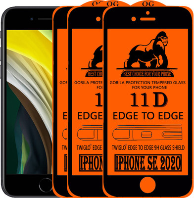 TWIGLO Edge To Edge Tempered Glass for IPHONE SE 2020(Pack of 3)
