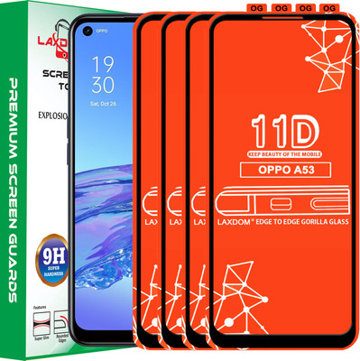 Laxdom Edge To Edge Tempered Glass for OPPO A53(Pack of 4)
