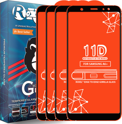 Roxel Edge To Edge Tempered Glass for Samsung Galaxy A6 Plus(Pack of 4)