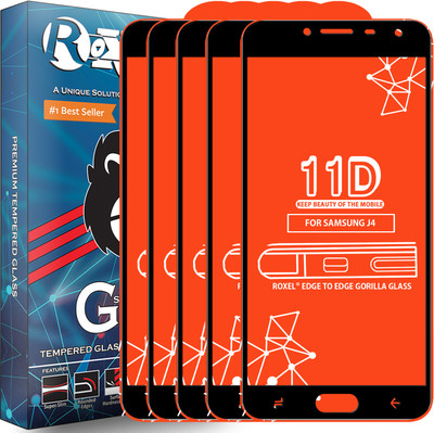 Roxel Edge To Edge Tempered Glass for Samsung Galaxy J4(Pack of 5)