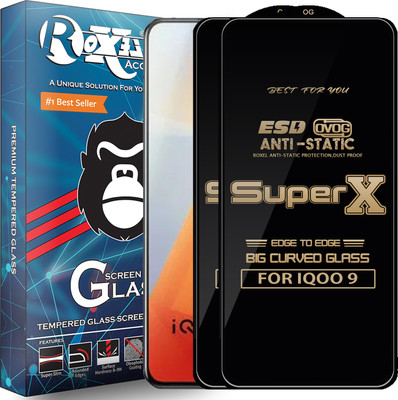Roxel Edge To Edge Tempered Glass for IQOO 9(Pack of 2)