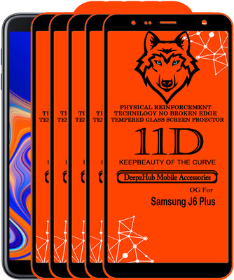 DeepzHub Edge To Edge Tempered Glass for Samsung J6 Plus(Pack of 5)