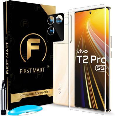 FIRST MART Edge To Edge Tempered Glass for Vivo T2 Pro 5G, Vivo T2 Pro, T2 Pro 5G, ( 1 UV Glue Tempered Glass and 1 Camera Lens )(Pack of 2)