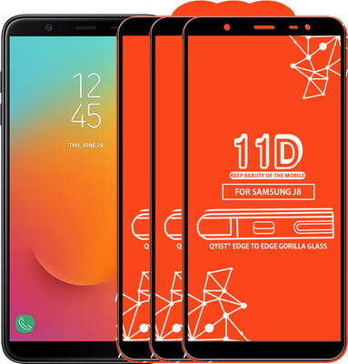 Qyist Edge To Edge Tempered Glass for Samsung Galaxy J8(Pack of 3)