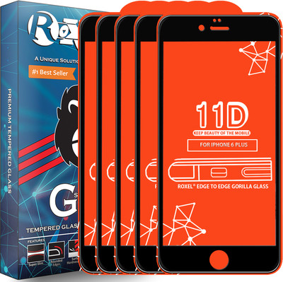 Roxel Edge To Edge Tempered Glass for Apple iPhone 6 Plus(Pack of 5)
