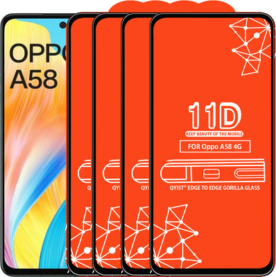 Qyist Edge To Edge Tempered Glass for Oppo A58 4G(Pack of 4)