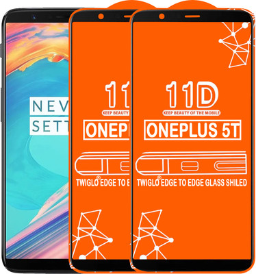 TWIGLO Edge To Edge Tempered Glass for OnePlus 5T(Pack of 2)