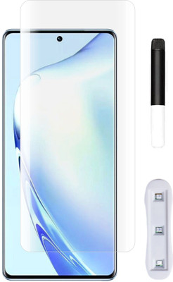 KLAH Edge To Edge Tempered Glass for Vivo V27 5G, Borderless UV Glass Protection(Pack of 1)