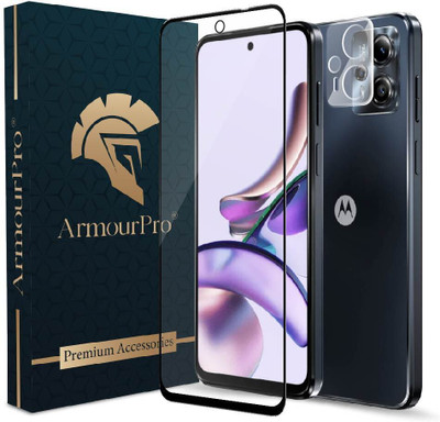 ArmourPro Edge To Edge Tempered Glass for Motorola G13, Moto G13, G13, (1 OG Tempered Glass and 1 Crystal Clear Camera Lens)(Pack of 2)
