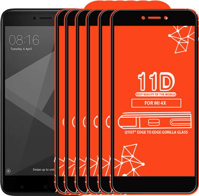 Qyist Edge To Edge Tempered Glass for Mi Redmi 4X(Pack of 6)