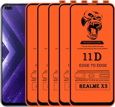 PFOAM Edge To Edge Tempered Glass for REALME X3(Pack of 5)