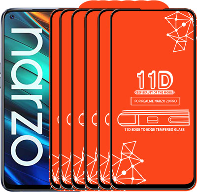 Roxel Edge To Edge Tempered Glass for Realme Narzo 20 Pro(Pack of 6)