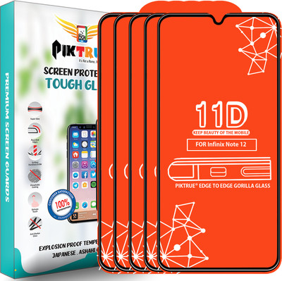 PikTrue Edge To Edge Tempered Glass for Infinix Note 12(Pack of 5)