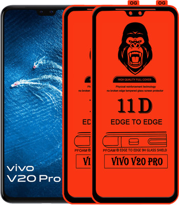 Laxdom Edge To Edge Tempered Glass for VIVO V20 PRO(Pack of 2)