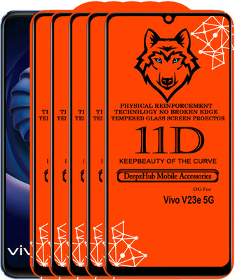 DeepzHub Edge To Edge Tempered Glass for Vivo V23e 5G(Pack of 5)