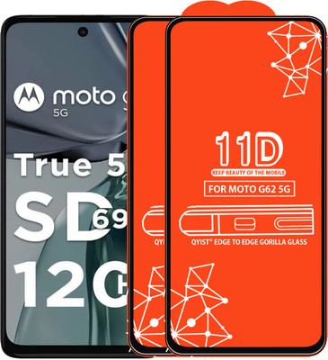 Qyist Edge To Edge Tempered Glass for Moto G62 5G(Pack of 2)