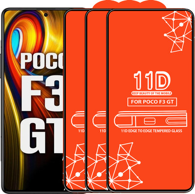 Roxel Edge To Edge Tempered Glass for Poco F3 Gt(Pack of 3)