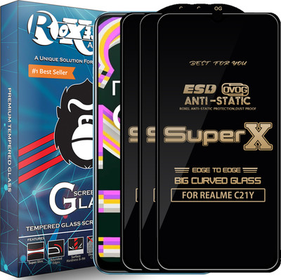 Roxel Edge To Edge Tempered Glass for REALME C21Y(Pack of 3)