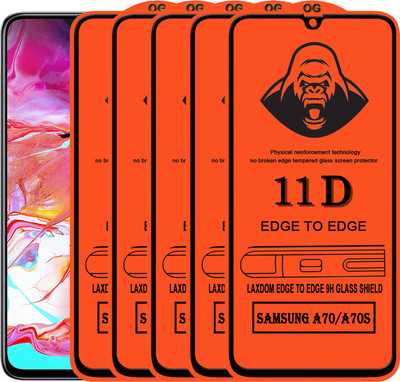 Laxdom Edge To Edge Tempered Glass for SAMSUNG GALAXY A70(Pack of 5)