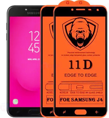9H Edge To Edge Tempered Glass for Samsung Galaxy J4 -11D Glass ( 9H Quality Pack of 2)(Pack of 2)