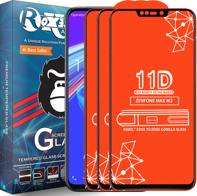 Roxel Edge To Edge Tempered Glass for Asus Zenfone Max M2(Pack of 3)