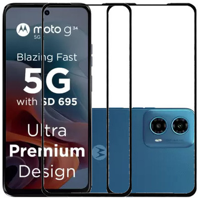 ECMERED Tempered Glass Guard for MOTOROLA G34 5G, MOTOROLA G34, moto g34 5g, moto g34, Motorola moto G34 5G, Motorola moto G34(Pack of 2)