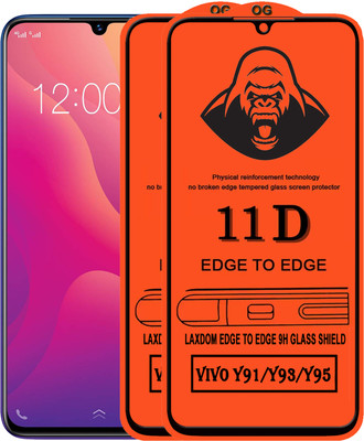 Laxdom Edge To Edge Tempered Glass for VIVO Y91(Pack of 2)