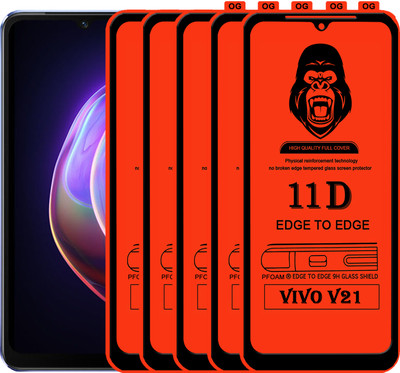 Rofix star Edge To Edge Tempered Glass for VIVO V21(Pack of 5)
