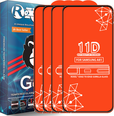 Roxel Edge To Edge Tempered Glass for Samsung A81(Pack of 4)