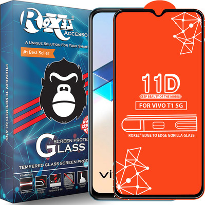Roxel Edge To Edge Tempered Glass for Vivo T1 5G(Pack of 1)