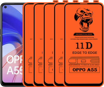 PFOAM Edge To Edge Tempered Glass for OPPO A55(Pack of 5)