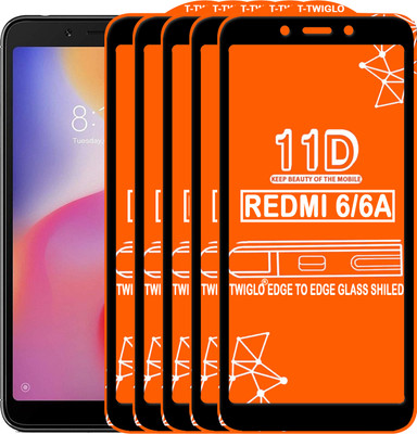 TWIGLO Edge To Edge Tempered Glass for Mi Redmi 6(Pack of 5)