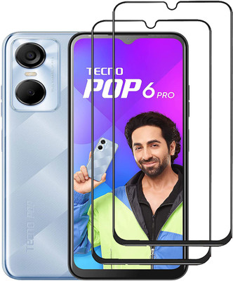 SNMART Edge To Edge Tempered Glass for Tecno Pop 6 Pro(Pack of 2)