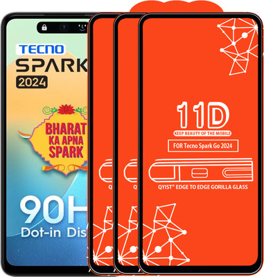 Qyist Edge To Edge Tempered Glass for Tecno Spark Go 2024(Pack of 3)