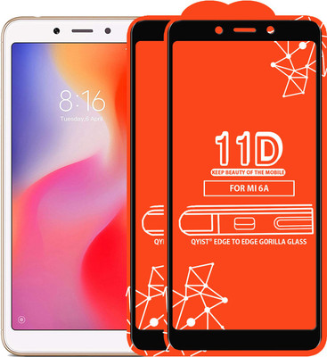 Qyist Edge To Edge Tempered Glass for Mi Redmi 6A(Pack of 2)