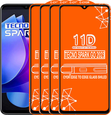 CYOR Edge To Edge Tempered Glass for TECNO SPARK GO 2023(Pack of 4)