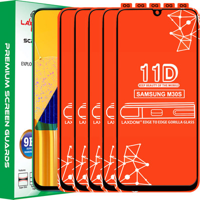 Laxdom Edge To Edge Tempered Glass for SAMSUNG GALAXY M30S(Pack of 5)