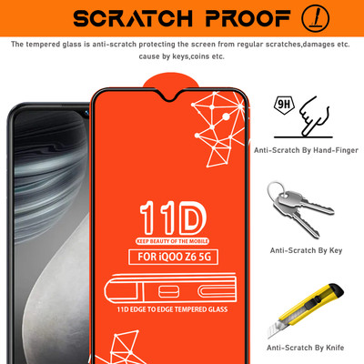 Qyist Edge To Edge Tempered Glass for Iqoo Z6 5G(Pack of 4)