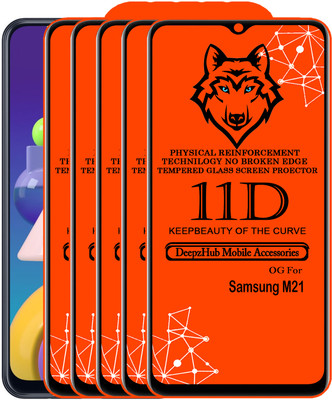 CRodible Edge To Edge Tempered Glass for Samsung Galaxy M21(Pack of 5)