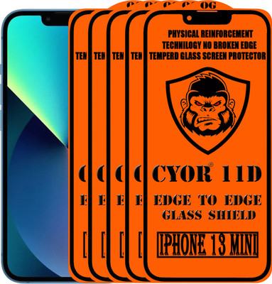 CYOR Edge To Edge Tempered Glass for IPHONE 13 MINI(Pack of 5)