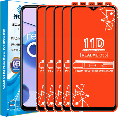 PFOAM Edge To Edge Tempered Glass for REALME C35(Pack of 5)