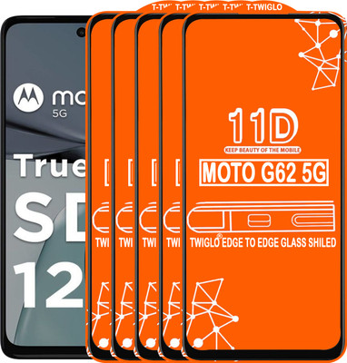 TWIGLO Edge To Edge Tempered Glass for MOTO G62 5G(Pack of 5)