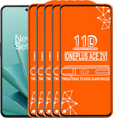 TWIGLO Edge To Edge Tempered Glass for ONEPLUS ACE 2V(Pack of 5)